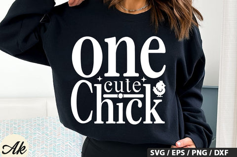 One Cute Chick SVG And Sticker PNG Design SVG akazaddesign 
