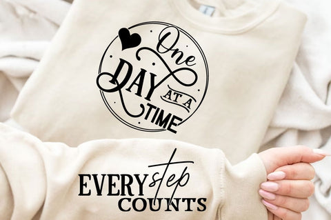 One Day At A time Sleeve SVG Design SVG Regulrcrative 