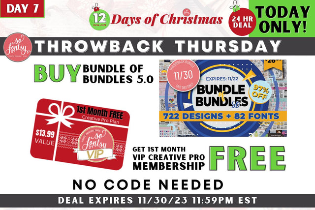 One Day Only Throwback! Bundle of Bundles 5.0 Bundle So Fontsy Design Shop 