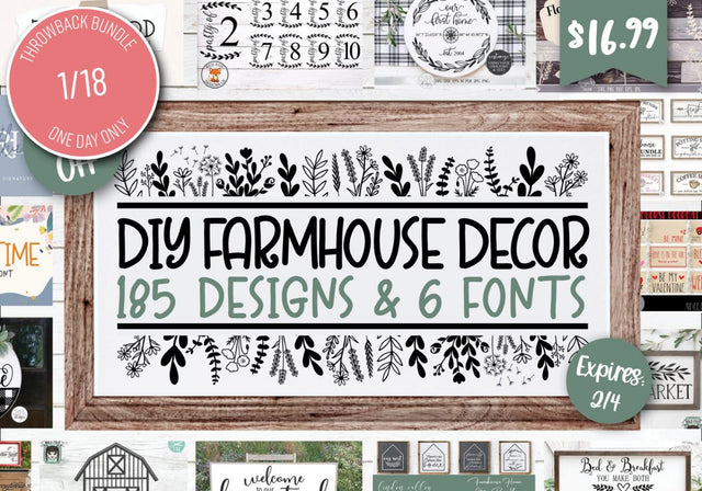 One Day Only Throwback: DIY Farmhouse Decor Bundle So Fontsy Design Shop 
