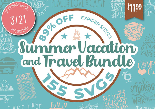 One Day Only Throwback: Summer Vacation and Travel Design Bundle Bundle So Fontsy Design Shop 