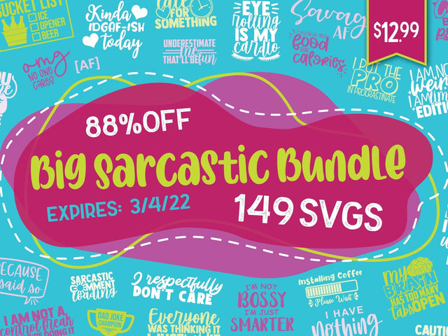 One Day Throwback: Big Sarcastic Bundle Bundle So Fontsy Design Shop 