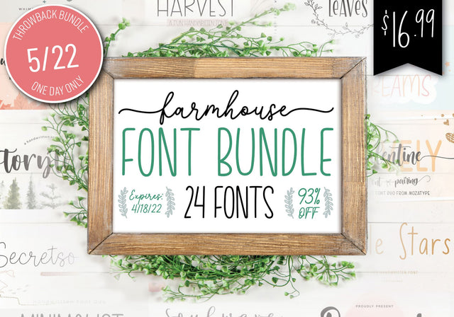 One Day Throwback! Farmhouse Font Bundle - 1 Day Only [Reg. $234] Bundle So Fontsy Design Shop 