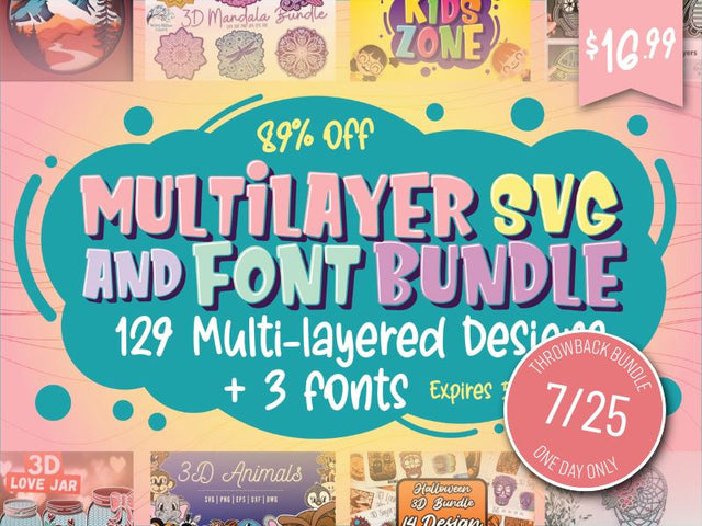 One Day Throwback! Multilayer SVG and Font Bundle Bundle So Fontsy Design Shop 