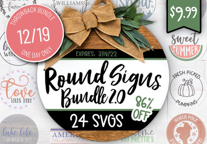 One Day Throwback! Round Signs Design Bundle Bundle So Fontsy Design Shop 