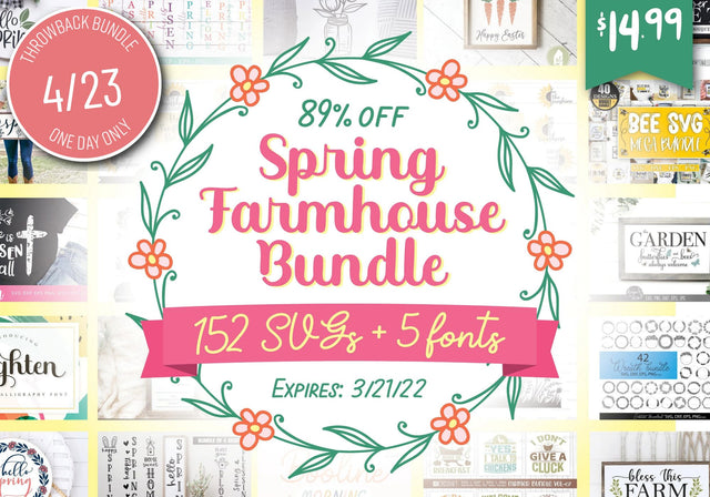 One Day Throwback! Spring Farmhouse Bundle Bundle So Fontsy Design Shop 