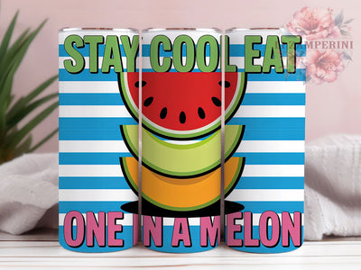 One In A Melon 20oz Tumbler Wrap, One In A Melon, Funny Fruit Sublimation, Watermelon PNG Design, 20oz Tumbler Wrap, Tropical Summer Vibes, Fruit Humor Wrap Sublimation Li Zamperini 