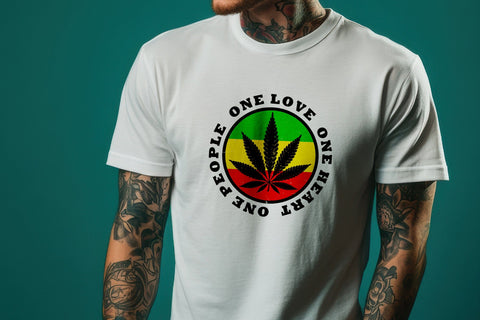 One Love One Heart One People Rasta Colors Cannabis Weed Png Sublimation Karma Genie Graphics 