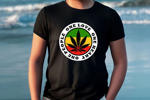 One Love One Heart One People Rasta Colors Cannabis Weed Png Sublimation Karma Genie Graphics 