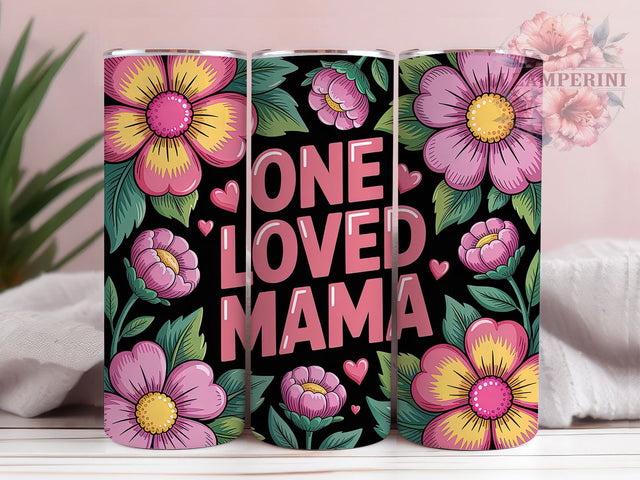 One Loved Mama 20oz Tumbler, Floral Mama Tumbler, Sublimation Wrap, 20oz Tumbler Design, Mother’s Day Gift, PNG Tumbler Wrap, Mom Quote Sublimation Li Zamperini 