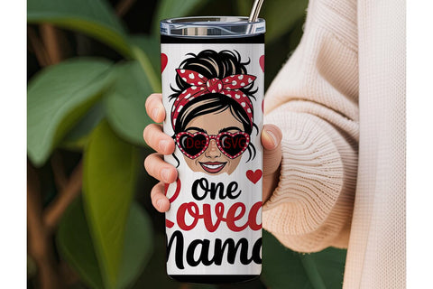 One Loved Mama 20oz Tumbler Wrap Sublimation DesignSVG 