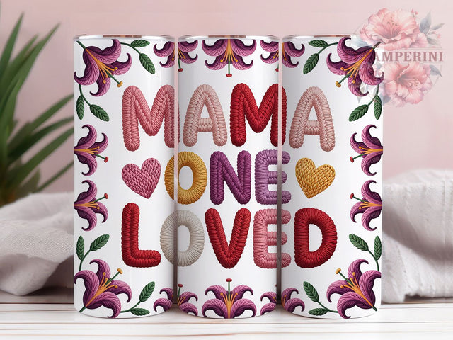 One Loved Mama Yarn 20oz Tumbler, Faux Yarn Pattern, Sublimation Tumbler Wrap, 20oz Tumbler, Mom Appreciation Gift, Cozy Yarn Design, Motherhood Keepsake Sublimation Li Zamperini 
