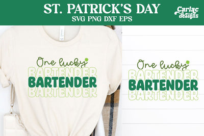 One Lucky Bartender SVG, St Patrick's Day SVG SVG Carla C Designs 