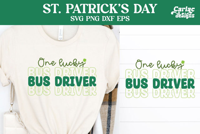 One Lucky Bus Driver SVG, St Patrick's Day SVG SVG Carla C Designs 