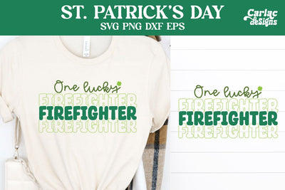 One Lucky Firefighter SVG, St Patrick's Day SVG SVG Carla C Designs 