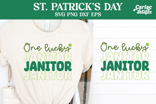 One Lucky Janitor SVG, St Patrick's Day SVG SVG Carla C Designs 