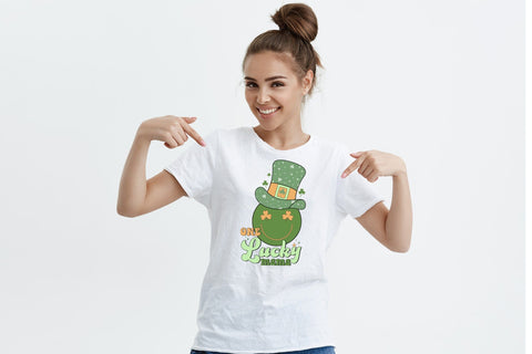One Lucky Mama PNG Retro Sublimation Sublimation CraftLabSVG 