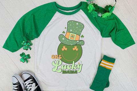 One Lucky Mama PNG Retro Sublimation Sublimation CraftLabSVG 