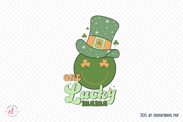 One Lucky Mama PNG Retro Sublimation Sublimation CraftLabSVG 