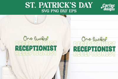 One Lucky Receptionist SVG, St Patrick's Day SVG SVG Carla C Designs 