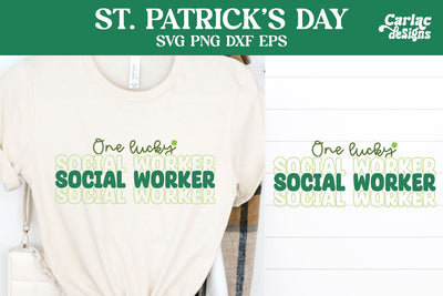 One Lucky Social Worker SVG, St Patrick's Day SVG SVG Carla C Designs 