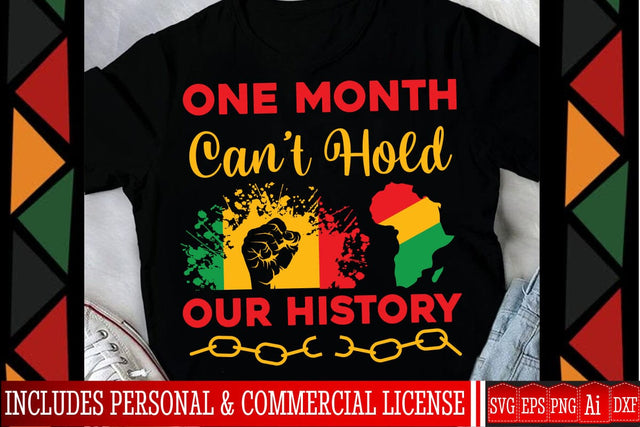 One month Can’t Hold Our History SVG Design,Black History Month SVG Design,Black History Month T-Shirt Design, black lives matter t-shirt bundles,greatest black history month bundles SVG BlackCatsMedia 