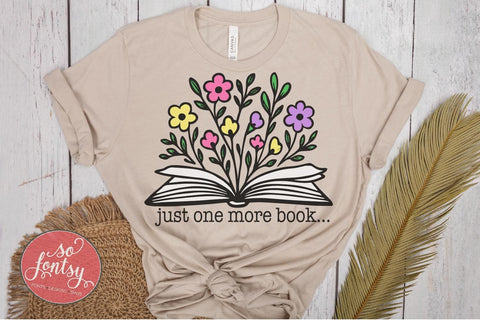 One More Book - Reading Lover SVG PNG DXF EPS Files SVG So Fontsy VIP Design Shop 