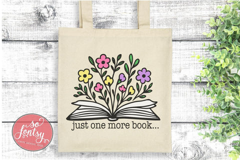 One More Book - Reading Lover SVG PNG DXF EPS Files SVG So Fontsy VIP Design Shop 