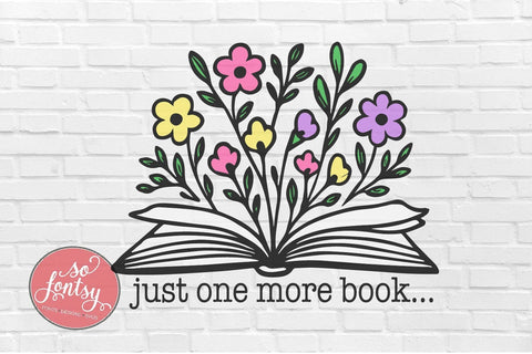 One More Book - Reading Lover SVG PNG DXF EPS Files SVG So Fontsy VIP Design Shop 