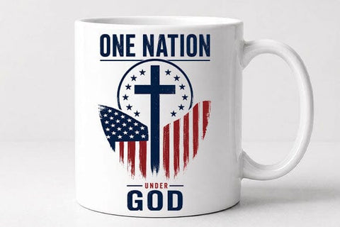 One Nation Under God Cross American Flag PNG | Christian Patriotic Digital Download SVG BillahCrafts 