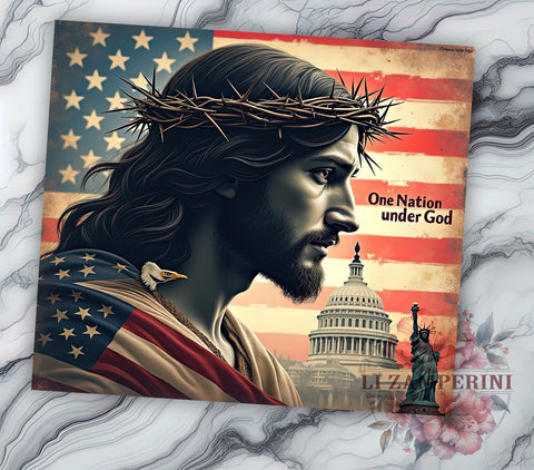 One Nation Under God Tumbler, Christian Tumbler Wrap, 20oz Sublimation Design, Faith-Based Drinkware, Digital Download Tumbler, Patriotic Tumbler Art, Unique Gift Tumbler Sublimation Li Zamperini 