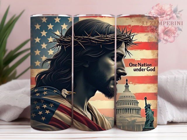 One Nation Under God Tumbler, Christian Tumbler Wrap, 20oz Sublimation Design, Faith-Based Drinkware, Digital Download Tumbler, Patriotic Tumbler Art, Unique Gift Tumbler Sublimation Li Zamperini 