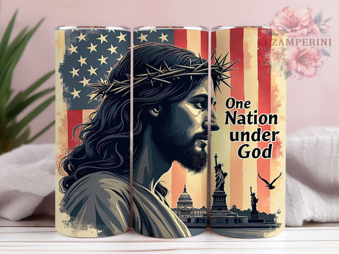 One Nation Under God Tumbler, Christian Tumbler Wrap, 20oz Sublimation Design, Faith-Based Drinkware, Digital Download Tumbler, Patriotic Tumbler Art, Unique Gift Tumbler Sublimation Li Zamperini 
