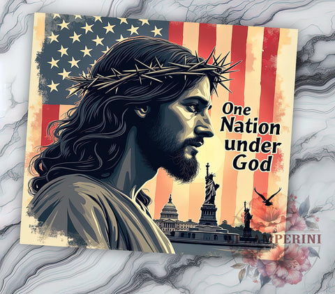 One Nation Under God Tumbler, Christian Tumbler Wrap, 20oz Sublimation Design, Faith-Based Drinkware, Digital Download Tumbler, Patriotic Tumbler Art, Unique Gift Tumbler Sublimation Li Zamperini 