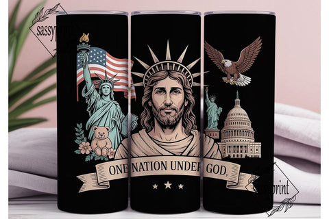 One Nation Under God Tumbler Wrap Sublimation sassyprint 
