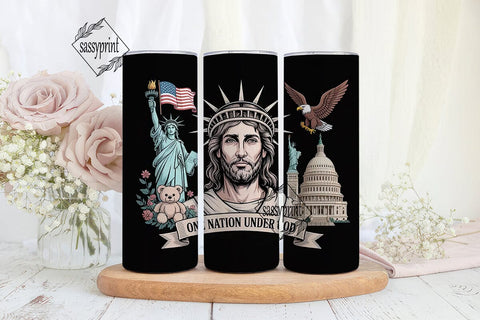 One Nation Under God Tumbler Wrap Sublimation sassyprint 