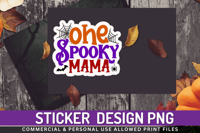 One spooky mama Stickers Design Sublimation Regulrcrative 
