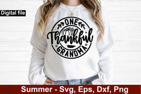 One thankful grandma svg, Grandma gift shirt, Funny grandma t shirt, fall thanksgiving svg, pumpkin svg, fall t shirt svg SVG Isabella Machell 