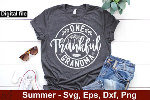 One thankful grandma svg, Grandma gift shirt, Funny grandma t shirt, fall thanksgiving svg, pumpkin svg, fall t shirt svg SVG Isabella Machell 