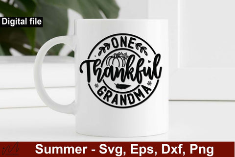 One thankful grandma svg, Grandma gift shirt, Funny grandma t shirt, fall thanksgiving svg, pumpkin svg, fall t shirt svg SVG Isabella Machell 