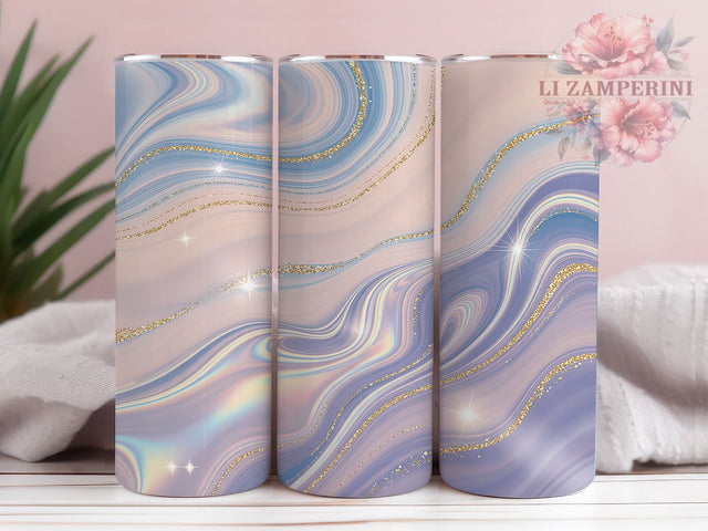 Opal Gold Glitter Pastel Luxe 20oz Tumbler, Gold Glitter, Iridescent Colors, Pastel Palette, Luxury Design, 20oz Tumbler Wrap, Sublimation PNG Sublimation Li Zamperini 