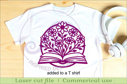 Open Book Floral Wall Art SVG Laser Cut File Reading Decor SVG APInspireddesigns 