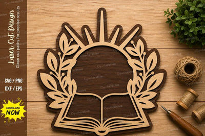 Open Book Knowledge Symbol Laser Cut SVG File SVG Regulrcrative 
