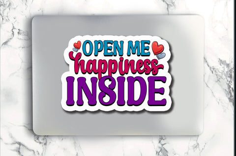 Open me happiness Sticker Design Sublimation Regulrcrative 