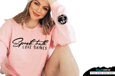 Open Mouth & Sun Symbol Sleeve SVG Design, Inspirational sleeve SVG, Motivational Sleeve SVG Design, Positive Sleeve SVG SVG Regulrcrative 