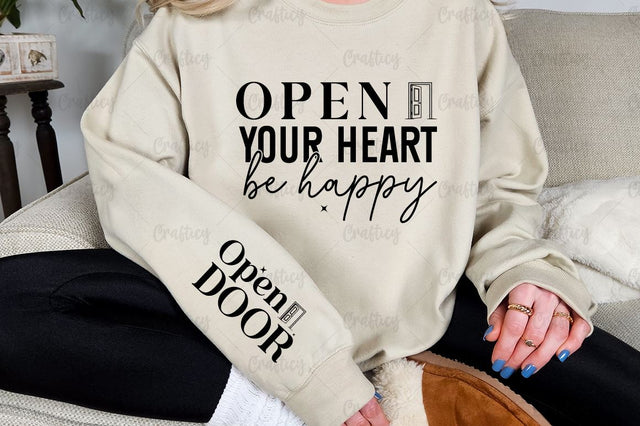 Open your heart be happy Sleeve SVG Design SVG Designangry 