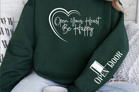 Open your heart be happy Sleeve SVG Design SVG Designangry 
