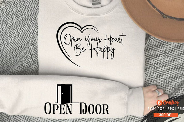 Open your heart be happy Sleeve SVG Design SVG Designangry 