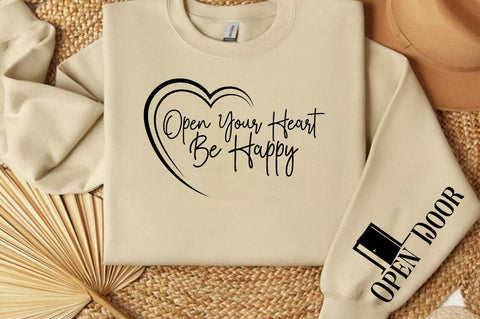 Open your heart be happy Sleeve SVG Design SVG Designangry 