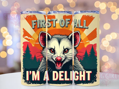 Opossum Lover Tumbler, Sarcastic Tumbler, Retro Animal Design, 20oz Sublimation, Funny Opossum Gift, Angry Opossum Decor, Instant Digital Download Sublimation SvggirlplusArt 
